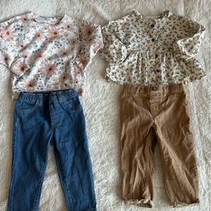 12 month girl floral sets